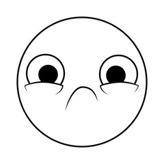 emoticon circular face kawaii character