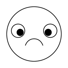 Fototapeta premium emoticon circular face kawaii character