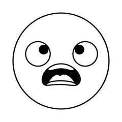 emoticon circular face kawaii character