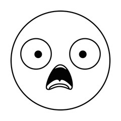 emoticon circular face kawaii character