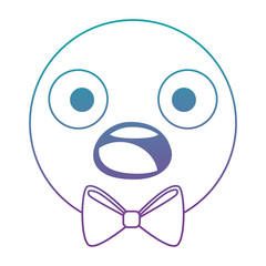emoticon circular face kawaii character