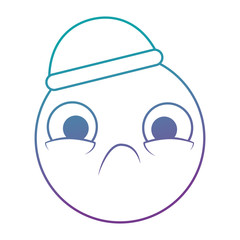 emoticon circular face kawaii character