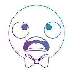 emoticon circular face kawaii character