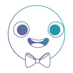 emoticon circular face kawaii character