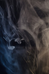 White smoke collection on black background