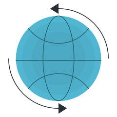 sphere planet with arrows