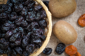 Prune.  dried plum. Refers to the dried fruits.