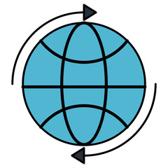 sphere planet with arrows