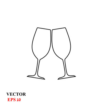 two glasses. vector illustration