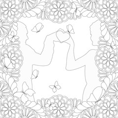 silhouette of a pair of hearts fallen from the hands