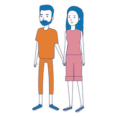 young couple avatars characters