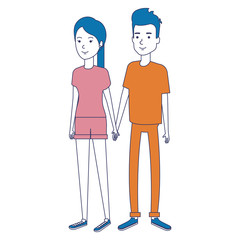 young couple avatars characters