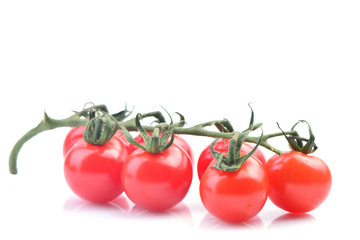 Cherry tomatoes on a white background