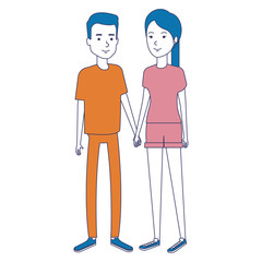 young couple avatars characters