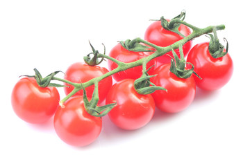 Cherry tomatoes on a white background