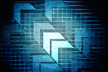 2d illustration Abstract futuristic electronic circuit technology background