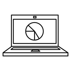 laptop computer with infographic