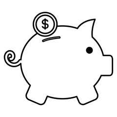 piggy savings isolated icon