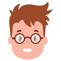happy little boy head character