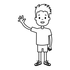 happy little boy character