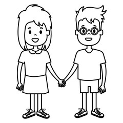 happy little couple characters