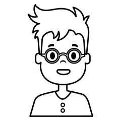 happy little boy character