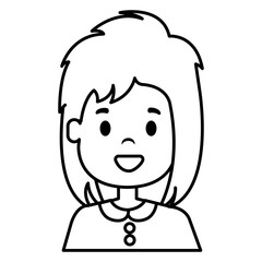 happy little girl character