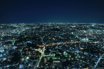 横浜から見た神奈川の都市景観