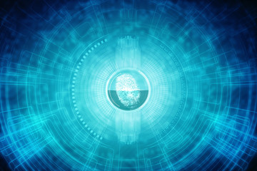
Fingerprint Scanning Technology Concept 2d Illustration