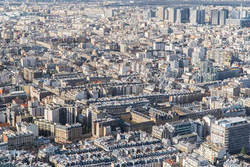Obraz premium Paris, aerial view, buildings and roofs, France 