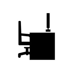 office table filled vector icon