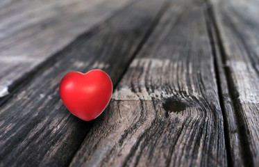 Fototapeta premium Love Heart on the wood Valentines Day background