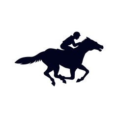 horse race silhouette vector template