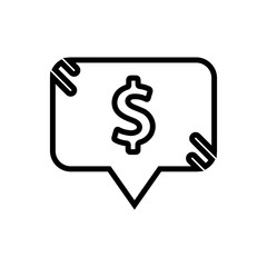 price tag in square frame outlined vector icon. squared price tag symbol. Simple, modern flat vector illustration for mobile app, website or desktop app