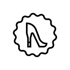 high heels in circular frame outlined vector icon. Simple, modern flat vector illustration for mobile app, website or desktop app