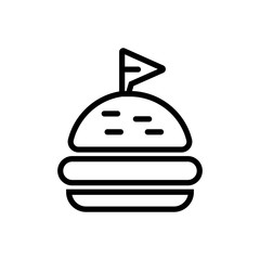 sandwich with flag outlined vector icon, outlined symbol of toast. Simple, modern flat vector illustration for mobile app, website or desktop app