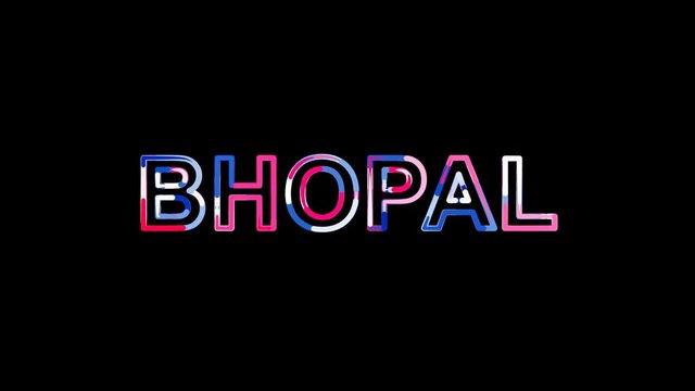 Letters are collected in Big city BHOPAL, then scattered into strips. Alpha channel Premultiplied - Matted with color black
