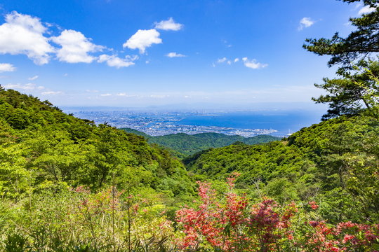 六甲山上から芦屋市;西宮市;尼崎市方面を望む