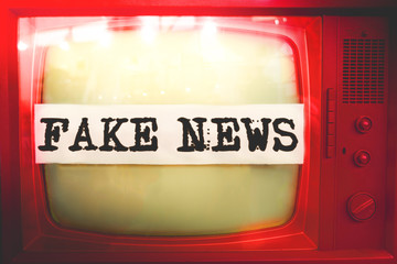 fake news red old tv text vintage retro