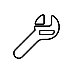 wrench outlined vector icon. Outlined symbol of spanner. Simple, modern flat vector illustration for mobile app, website or desktop app