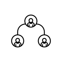 company hierarchy outlined vector icon. Outlined symbol of company staff structure. Simple, modern flat vector illustration for mobile app, website or desktop app