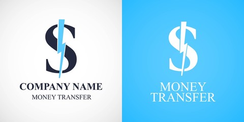 Money transfer vector logo, icon, symbol