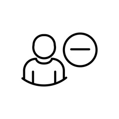 delete profile outlined vector icon. Outlined symbol of canceled web account. Simple, modern flat vector illustration for mobile app, website or desktop app