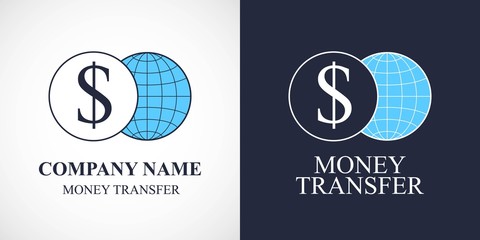 Quick money transfer vector logo, icon