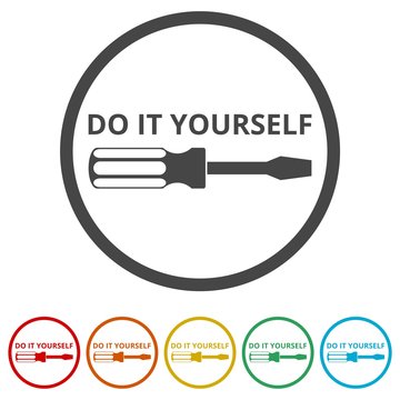 Do It Yourself Icon, DIY Icon, 6 Colors Included