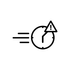 being late outlined vector icon. Outlined symbol of being short of time. Simple, modern flat vector illustration for mobile app, website or desktop app - 196721697