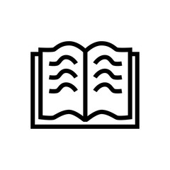 open book outlined vector icon. Outlined symbol of open textbook. Simple, modern flat vector illustration for mobile app, website or desktop app