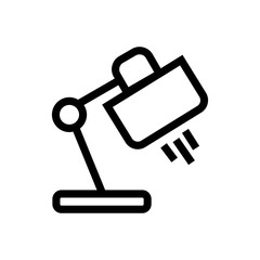 table lamp outlined vector icon. Outlined symbol of lamp for reading. Simple, modern flat vector illustration for mobile app, website or desktop app