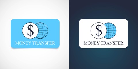 Money transfer vector logo, icon