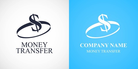 Obraz premium Global money transfer vector logo, icon